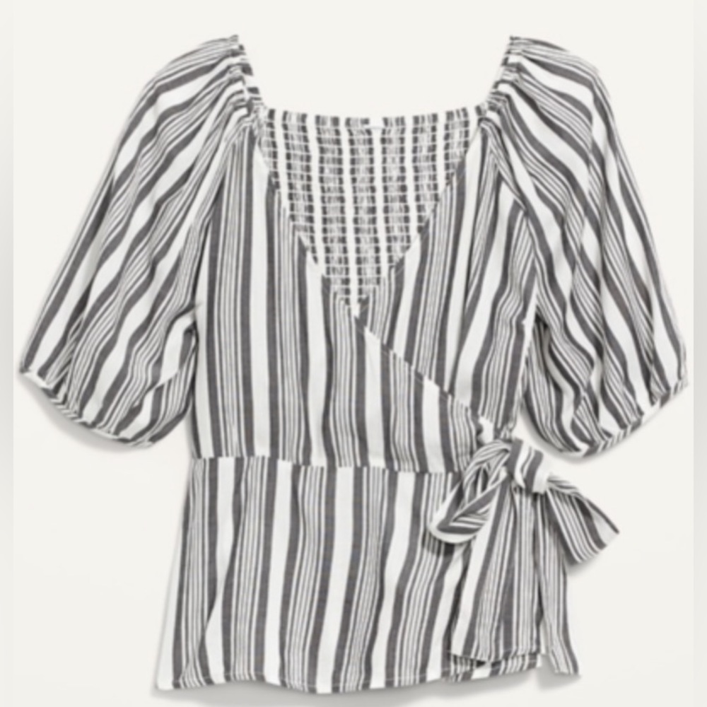 Old Navy Striped Wrap Blouse